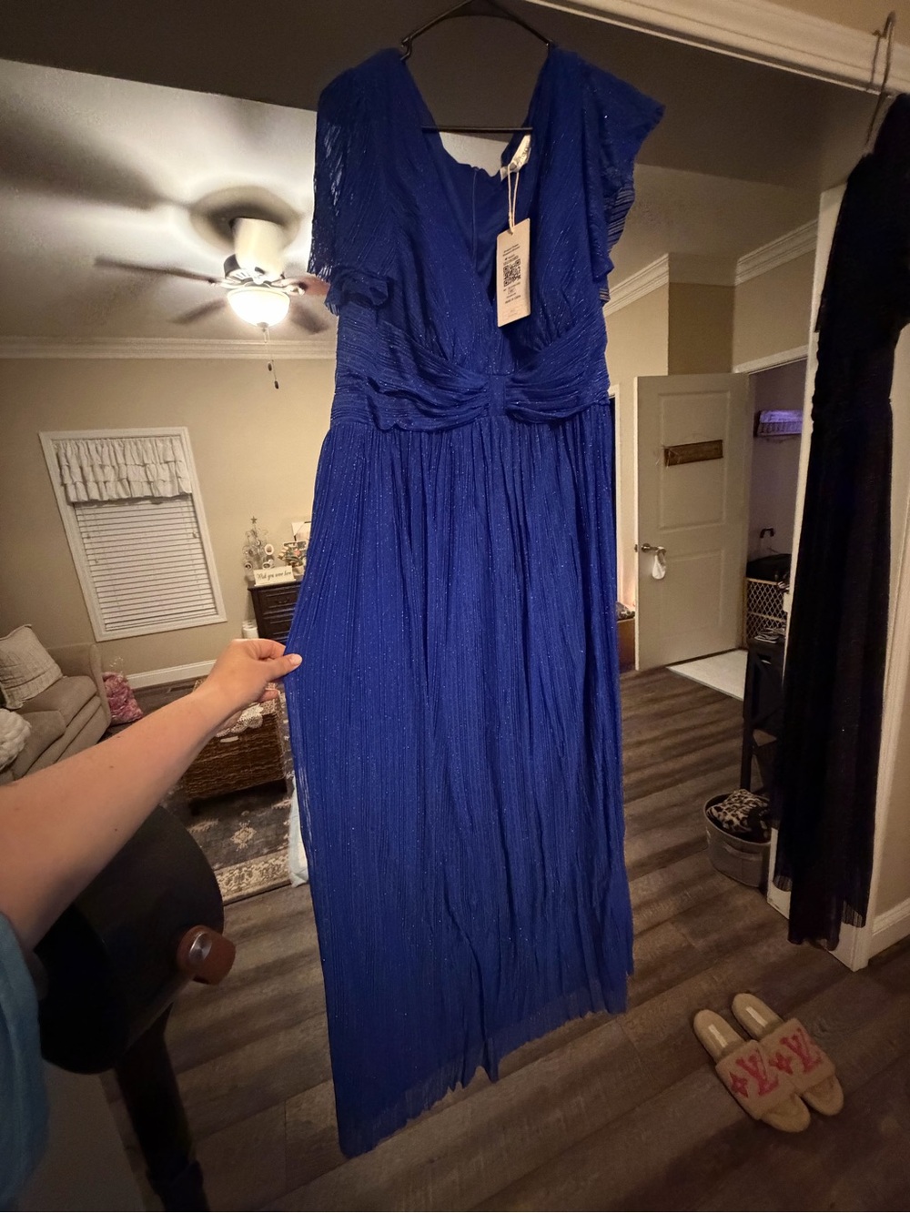Ever Pretty Royal Blue Pleated Maxi Dress